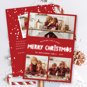 Cartão De Festividades Whimsical Felry Natal Brilhante Quic Moderno 3 Fot