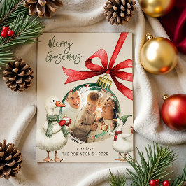 Cartão De Festividades Whimsical Goose Christmas
