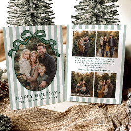 Cartão De Festividades Whimsical Hand Drawn Coquette Bow Family Photo