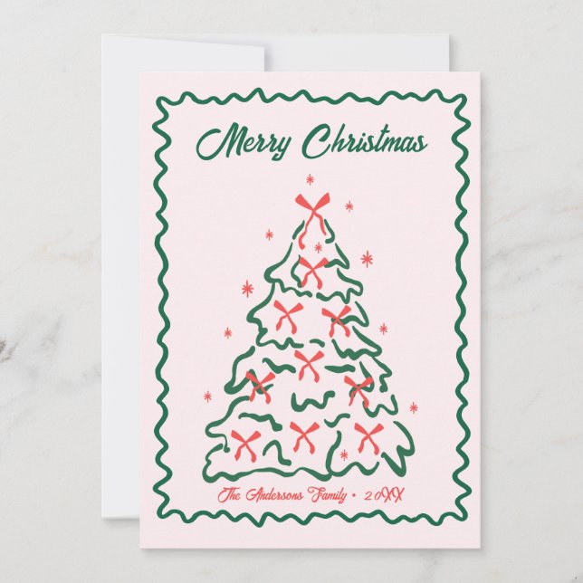 Cartão De Festividades Whimsical Hand Drawn Quirky Merry Christmas Photo  (Frente)
