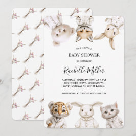 Cartão De Festividades Whimsical Pajama Parade: Baby Shower Invitation 