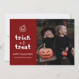 Cartão De Festividades Whimsical Trick or Treat Script Halloween Photo