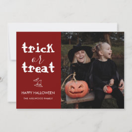 Cartão De Festividades Whimsical Trick or Treat Script Halloween Photo