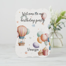 Cartão De Festividades Whimsical "Welcome to My Birthday" Card – Add Name