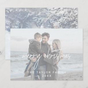 Cartão De Festividades Whimsical White Christmas 2 Horizontal Photos