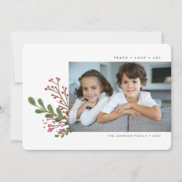 Cartão De Festividades Whimsical Winter Greenery 2 Foto