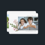 Cartão De Festividades Whimsical Winter Greenery 2 Foto<br><div class="desc">O cartão festivo e de férias moderno apresenta cores aquáticas pintadas de verde botânico de inverno com 2 das nossas fotos favoritas.</div>