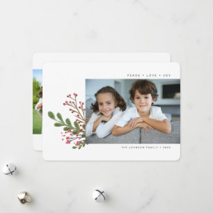 Cartão De Festividades Whimsical Winter Greenery 2 Foto