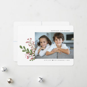 Cartão De Festividades Whimsical Winter Greenery 5 Foto