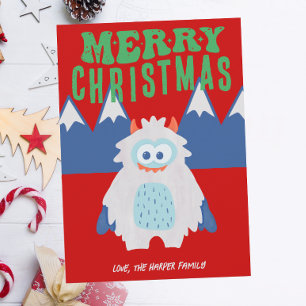 Cartão De Festividades Whimsical Yeti Christmas
