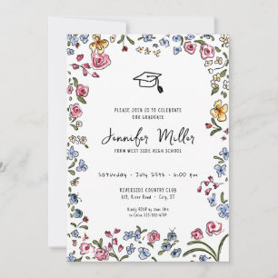 Cartão De Festividades Whimsicalblooms foto de Festa de formatura desenha