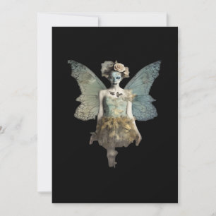 Cartão De Festividades Whimsigoth Zombie Fada Velha Timey Gótica Moody Ar