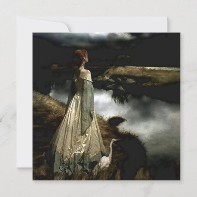 Cartão De Festividades “Whispers on the Wind” by Edward Robert Hughes (Frente)