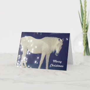 Cartão De Festividades White Arabian Horse Christmas Card