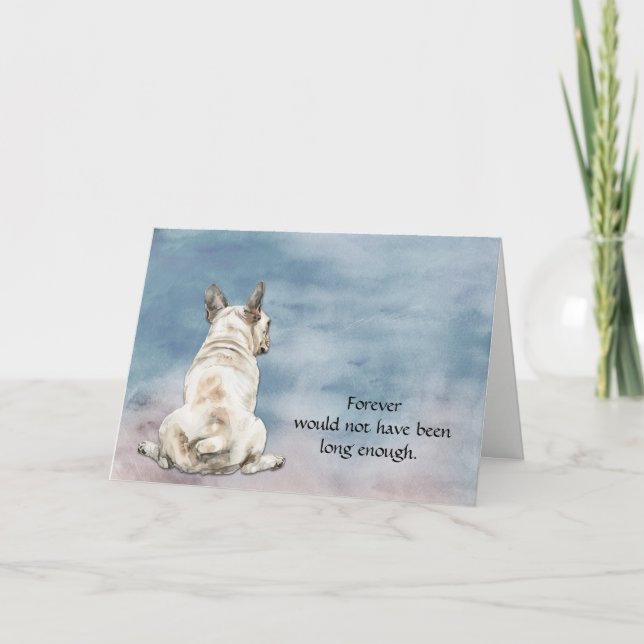 Cartão De Festividades White French Bulldog Sympathy Card (Frente)
