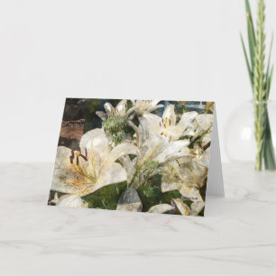Cartão De Festividades White Lilies Easter Flowers Art Card