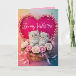 Cartão De Festividades White Persian Cat Valentine's Day Card