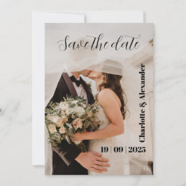 Cartão De Festividades White Photographics Save the Date Virtual Invitati