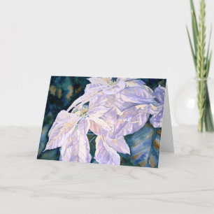 Cartão De Festividades White Poinsettia Greeting Card