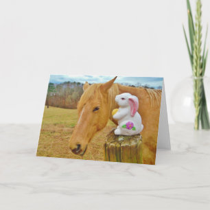 Cartão De Festividades White rabbit and blond yellow horse