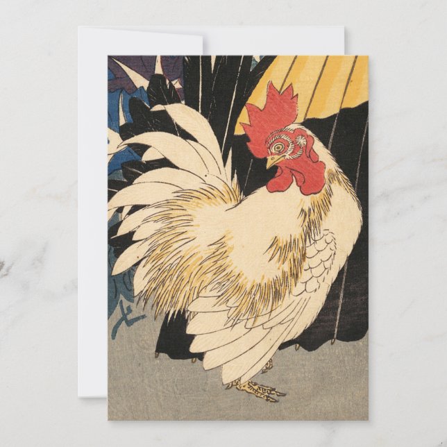 Cartão De Festividades White Rooster (Frente)