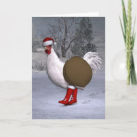 White Rooster Santa Claus