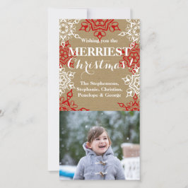 Cartão De Festividades White Snowflakes Vermelho - Livro de Artesanatos d