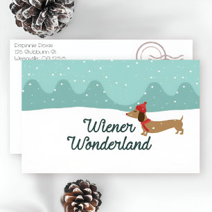 Cartão De Festividades Wiener Wonderland Dachshund Christmas Greeting Car