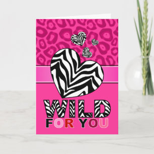 Cartão De Festividades Wild For You Heart Greeting Card