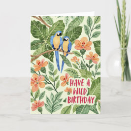 Cartão De Festividades Wild Macaw Jungle Birthay Card