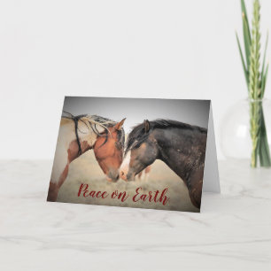 Cartão De Festividades Wild Mustang Peace on Earth Holiday Card