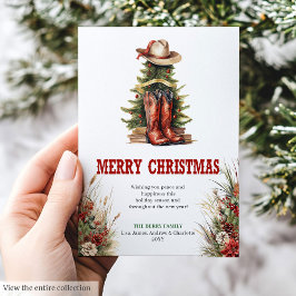 Cartão De Festividades Wild West Christmas greeting card printable