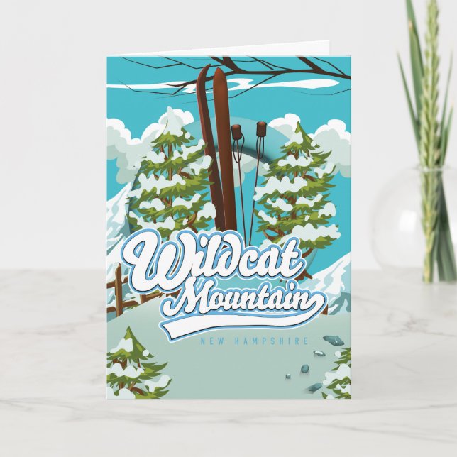 Cartão De Festividades Wildcat Mountain New Hampshire Ski poster Holiday (Frente)