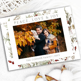 Cartão De Festividades Wildflower Christmas Love Peace Joy Photo