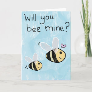 Cartão De Festividades Will You Bee Mine - Valentines Day Card / Love You