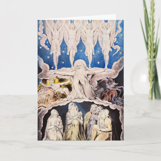 Cartão De Festividades William Blake Card: Antes do Trono Divino (Frente)