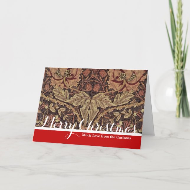 Cartão De Festividades William Morris Honeysuckle Arte clássica em inglês (Frente)