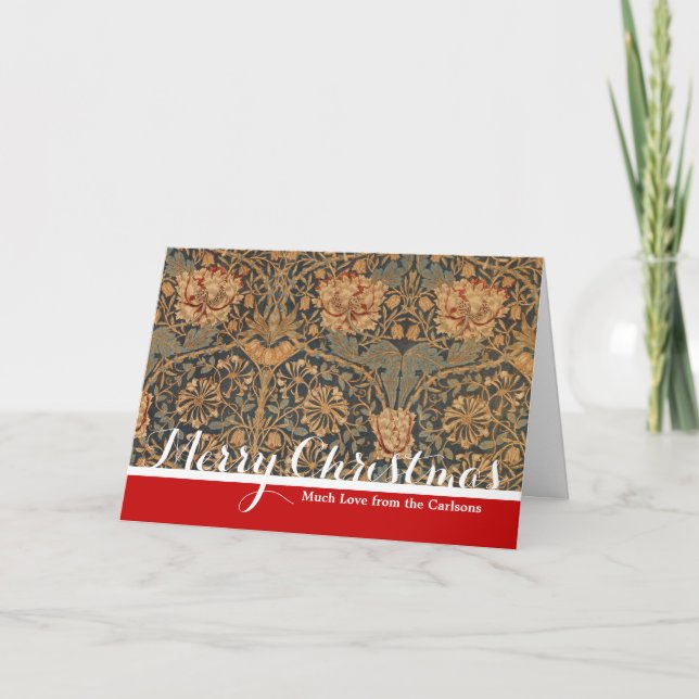 Cartão De Festividades William Morris Honeysuckle Rich Wallpaper (Frente)
