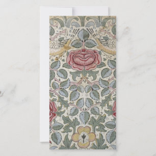 Cartão De Festividades William Morris - o teste padrão do rosa