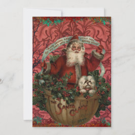 Cartão De Festividades William * Morris Santa Claus Vermelho Rico