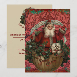 Cartão De Festividades William * Morris Santa Claus Vermelho Rico