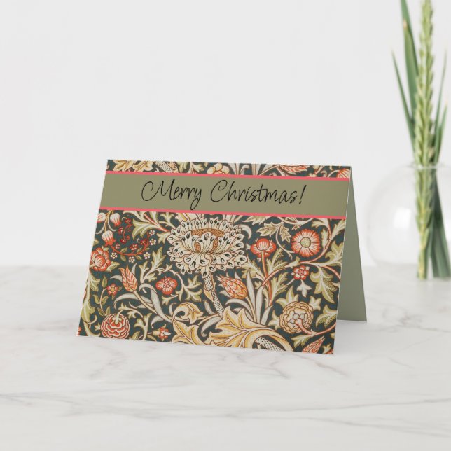 Cartão De Festividades William Morris Trent Garden Flower Classic Botânic (Frente)