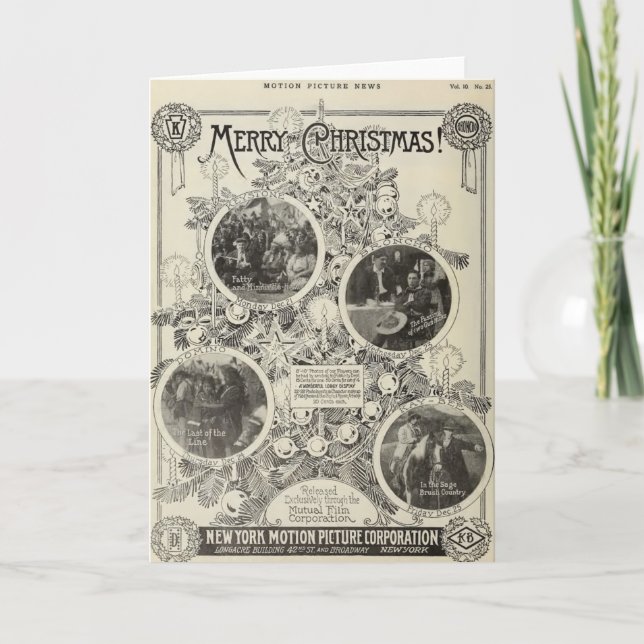 Cartão De Festividades William S Hart no Natal de 1914 (Frente)