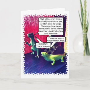 Cartão De Festividades Winged Kittens and a Happy Holiday