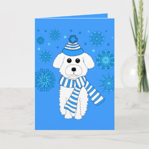Cartão De Festividades Winter Bichon
