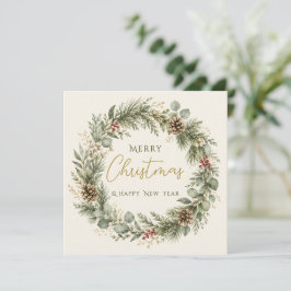 Cartão De Festividades Winter Botanica | Feliz Natal e Ano Novo