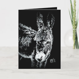 Cartão De Festividades Winter Donkey