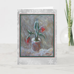 Cartão De Festividades Winter Flowers Art Card