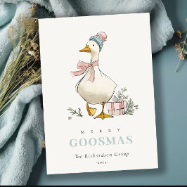 Cartão De Festividades Winter Goose Christmas Funny Merry Goosmas 