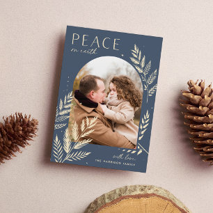 Cartão De Festividades Winter Laurel Peace On Earth Photo
